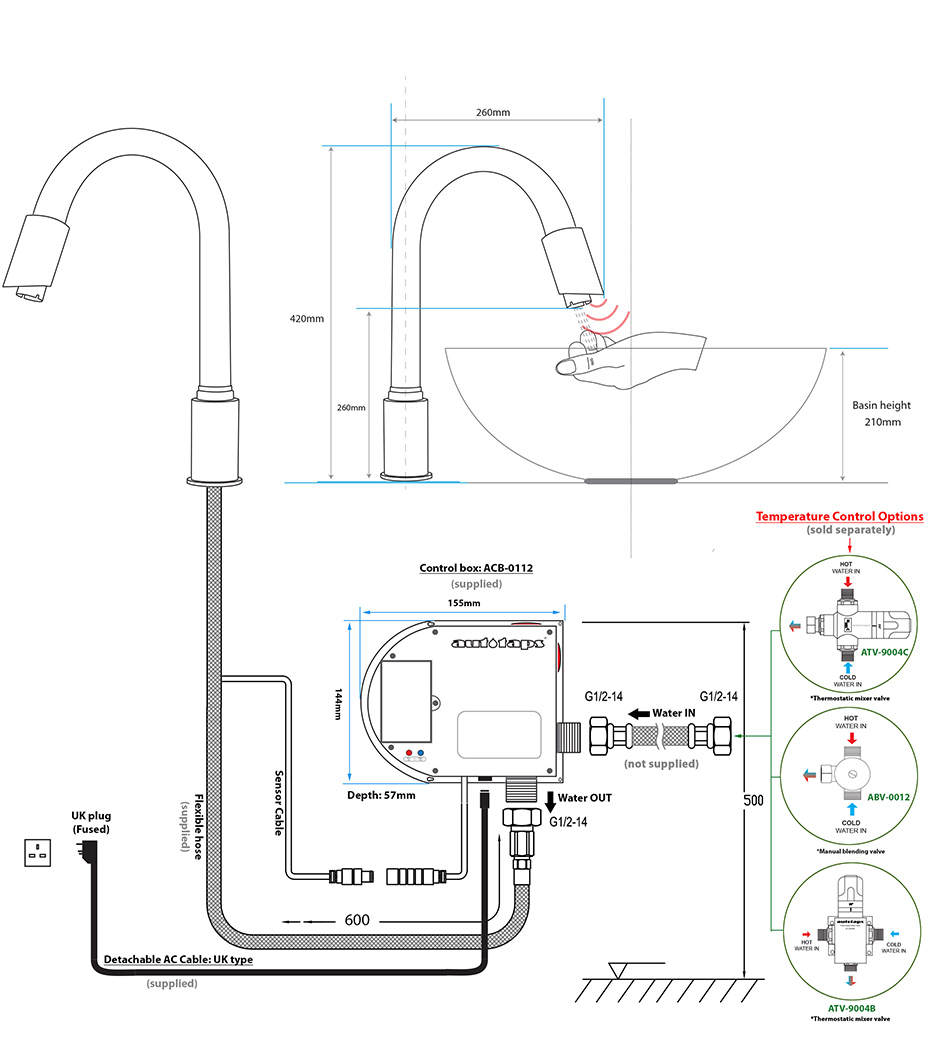 ATX-8204 Sensor tap Dimension 